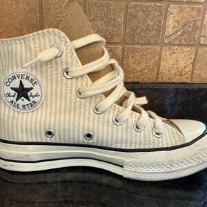 Converse High-Top Sneakers in Cream and White
